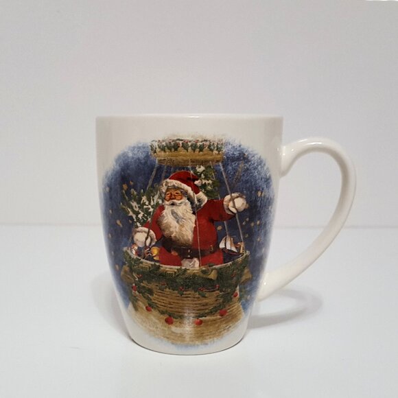 NEW RARE Pottery Set of 4 Pottery Barn Nostalgic Santa Mugs 10.75 OZ Stoneware - Picture 7 of 11